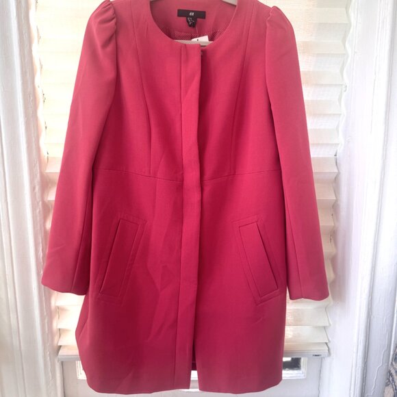 H&M Pink Long Jacket/Blazer Modern Minimalist Design - Picture 2 of 9